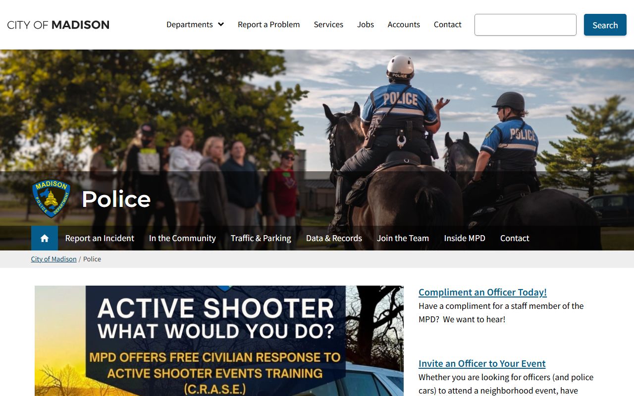 Madison 24 Hour Booking records at the Madison Police Department