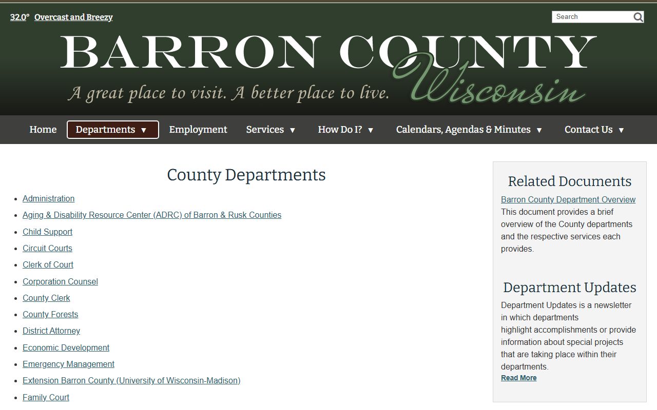 Barron County 24 Hour Booking clerk of courts