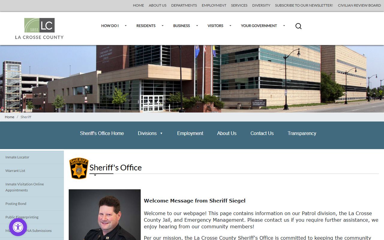 La Crosse County 24 Hour Booking sheriff records